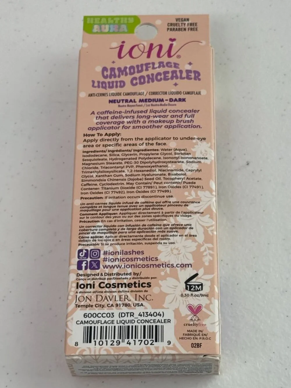 Ioni Camouflage Liquid Concealer Neutral Medium-Dark New